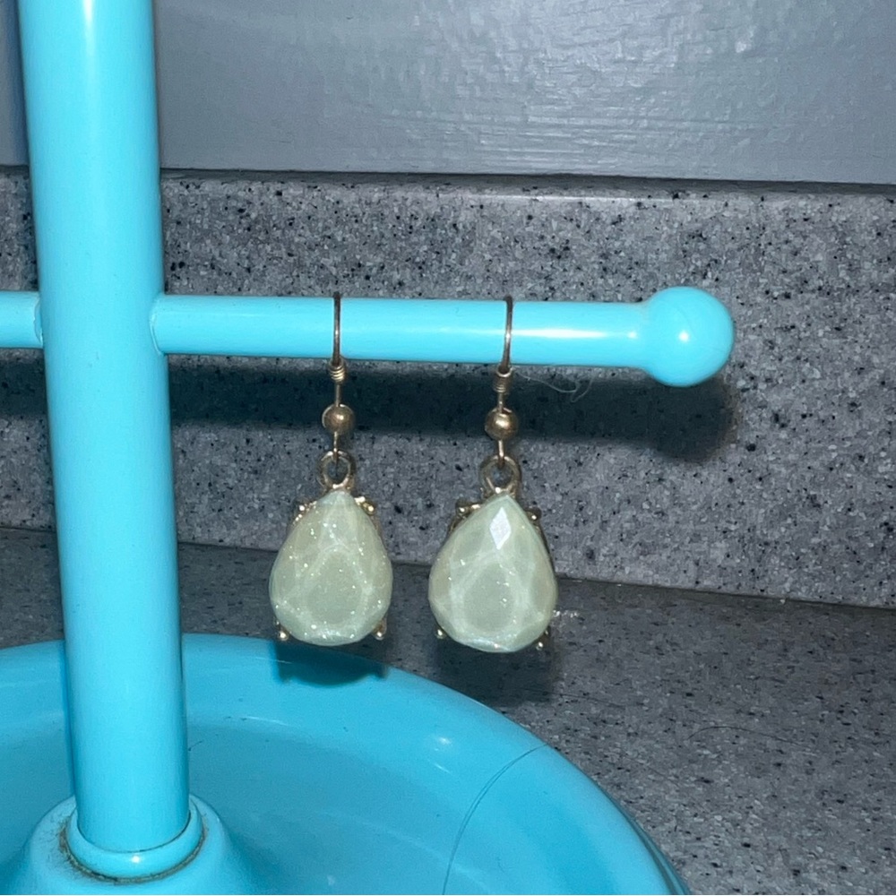 Jade green earrings